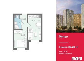 Продажа однокомнатной квартиры, 32.3 м2, Санкт-Петербург, ЖК Ручьи