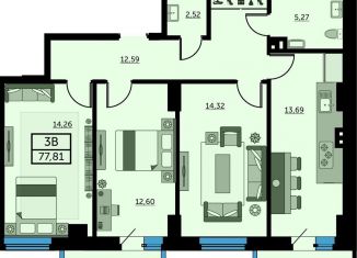 Продаю трехкомнатную квартиру, 77.2 м2, Ростовская область