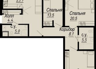 3-комнатная квартира на продажу, 102 м2, Санкт-Петербург, набережная реки Карповки, 27В, Петроградский район