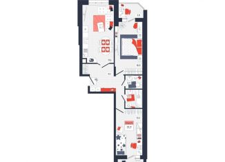 Продажа трехкомнатной квартиры, 72 м2, Тульская область