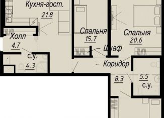 Трехкомнатная квартира на продажу, 107.6 м2, Санкт-Петербург, набережная реки Карповки, 27В, набережная реки Карповки