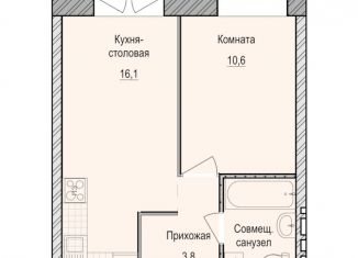 Однокомнатная квартира на продажу, 34.6 м2, село Первомайский, жилой комплекс Санвилл, 5
