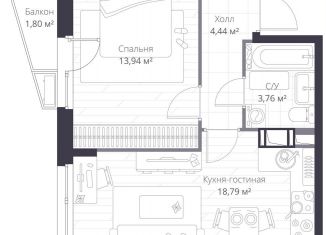 Продается 2-комнатная квартира, 41.5 м2, Ленинградская область