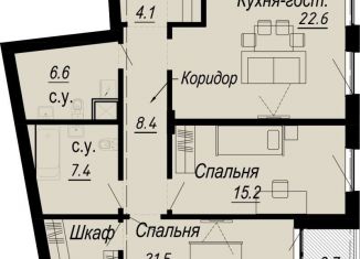 Продам двухкомнатную квартиру, 87.7 м2, Санкт-Петербург, набережная реки Карповки, 27В, Петроградский район