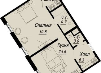 1-комнатная квартира на продажу, 68.6 м2, Санкт-Петербург, метро Горьковская, набережная реки Карповки, 27В