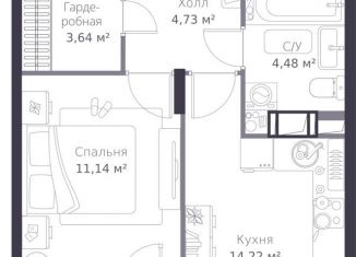 2-комнатная квартира на продажу, 39.9 м2, Ленинградская область