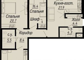 Продажа 3-комнатной квартиры, 105 м2, Санкт-Петербург, набережная реки Карповки, 27В
