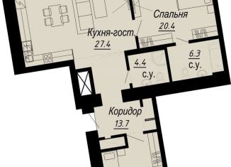 Продажа двухкомнатной квартиры, 86.6 м2, Санкт-Петербург, набережная реки Карповки, 27В, Петроградский район