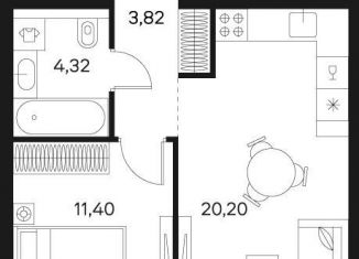 Продажа 1-комнатной квартиры, 39.7 м2, Москва, Автозаводская улица, 26, метро Тульская