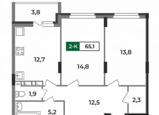 Продажа 2-ком. квартиры, 65.1 м2, Владимирская область, улица Зои Космодемьянской, 28/1