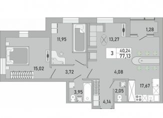 Продам 2-комнатную квартиру, 77.1 м2, Республика Башкортостан