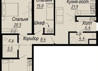 Продажа двухкомнатной квартиры, 98.4 м2, Санкт-Петербург, набережная реки Карповки, 27В