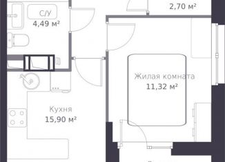 Двухкомнатная квартира на продажу, 41.5 м2, Ленинградская область