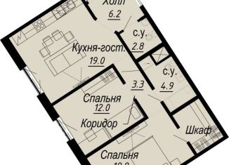 2-комнатная квартира на продажу, 68.2 м2, Санкт-Петербург, набережная реки Карповки, 27В, метро Петроградская