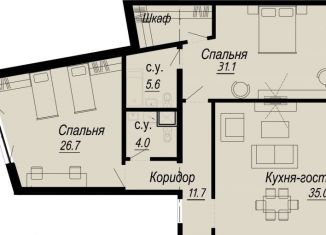 Продается 2-ком. квартира, 116.2 м2, Санкт-Петербург, набережная реки Карповки, 27В