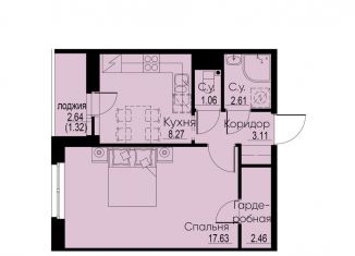 Продам 1-комнатную квартиру, 36.5 м2, Мурино