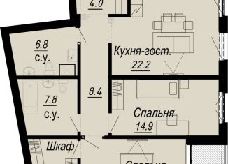 Продажа двухкомнатной квартиры, 90 м2, Санкт-Петербург, набережная реки Карповки, 27В