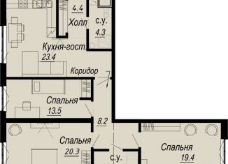 Продается 3-ком. квартира, 99.1 м2, Санкт-Петербург, набережная реки Карповки, 27В