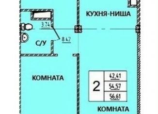 Продается 2-комнатная квартира, 56.6 м2, Красноярск