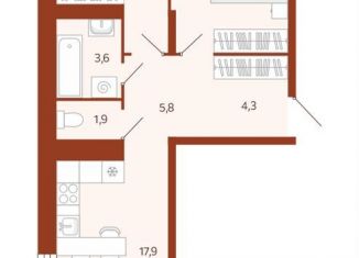 Продам двухкомнатную квартиру, 62.8 м2, Тюмень