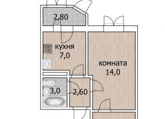 Однокомнатная квартира на продажу, 30 м2, Тюмень, улица Алексея Леонова, 36, ЖК Тура-2