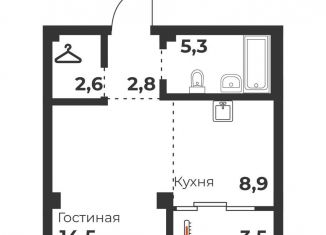 1-ком. квартира на продажу, 34.1 м2, Челябинск