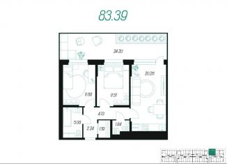 Продажа 2-комнатной квартиры, 83.4 м2, Тульская область