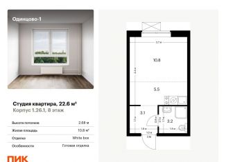 Продаю квартиру студию, 22.6 м2, Одинцово, Каштановая улица, 4, ЖК Одинцово-1