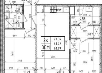 Продажа 2-комнатной квартиры, 62 м2, Санкт-Петербург, муниципальный округ Финляндский, Нейшлотский переулок, 21