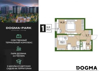 Продаю однокомнатную квартиру, 35.2 м2, Краснодарский край