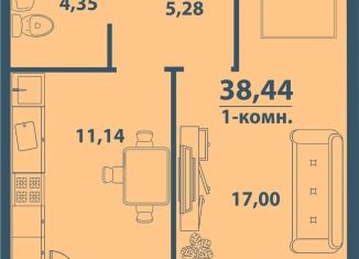 Продам 1-комнатную квартиру, 38.4 м2, Ульяновск, ЖК Заря