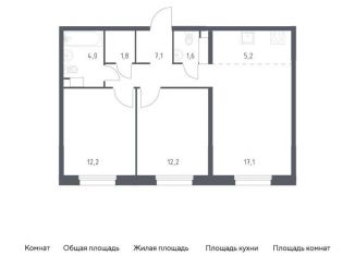Продается 2-комнатная квартира, 61.2 м2, Москва, жилой комплекс Эко Бунино, 14.2
