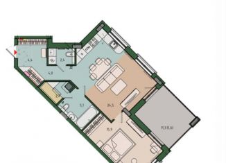 Продажа 2-комнатной квартиры, 64 м2, Калининградская область