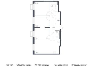 3-комнатная квартира на продажу, 70 м2, городской округ Красногорск, жилой комплекс Квартал Строгино, к2