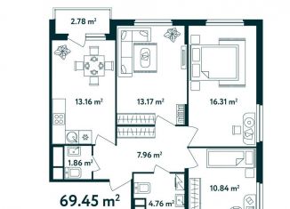 Продаю 3-комнатную квартиру, 69.5 м2, поселок Мещерино