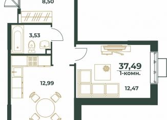 Продается однокомнатная квартира, 37.5 м2, Хабаровск