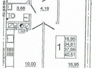 Продаю 1-комнатную квартиру, 40.7 м2, Смоленск, Промышленный район, улица Крупской, 54Б