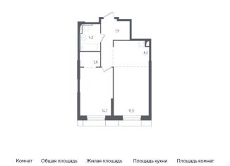 Однокомнатная квартира на продажу, 52.5 м2, Московская область, жилой комплекс Спутник, 20