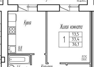 Продам однокомнатную квартиру, 33.4 м2, поселок городского типа Стройкерамика