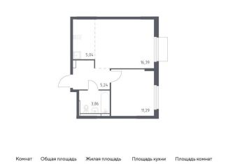 1-комнатная квартира на продажу, 41.8 м2, Московская область
