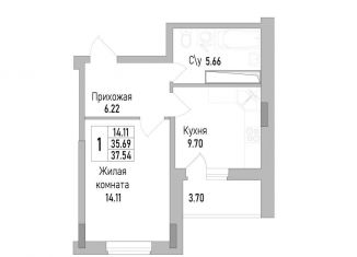 Продается 1-комнатная квартира, 37.5 м2, Воронежская область, проспект Труда, 139к2