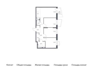 Четырехкомнатная квартира на продажу, 70.6 м2, Московская область, жилой комплекс Горки Парк, к3.2