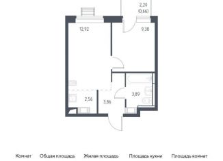 Продаю 1-комнатную квартиру, 33.3 м2, Московская область, жилой комплекс Прибрежный Парк, 9.1