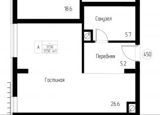 Продам 1-комнатную квартиру, 37.5 м2, Калининградская область