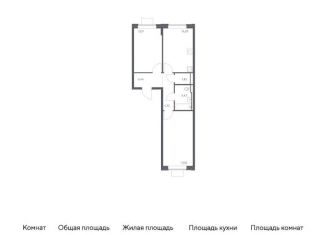 2-комнатная квартира на продажу, 59.8 м2, Московская область, жилой комплекс Прибрежный Парк, 10.1