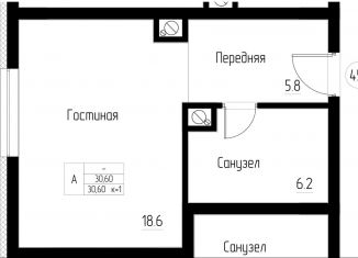 1-комнатная квартира на продажу, 30.6 м2, Калининградская область