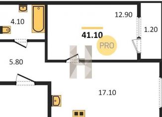 Продам 1-ком. квартиру, 41.1 м2, Екатеринбург, ЖК Исеть Парк, жилой комплекс Исеть Парк, 4