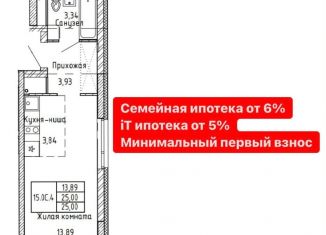 Продажа квартиры студии, 25 м2, Екатеринбург