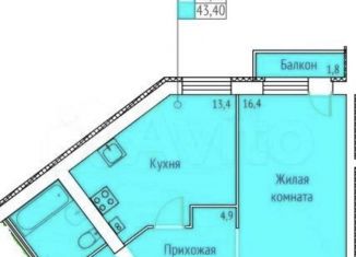 Продаю 1-комнатную квартиру, 43.4 м2, Ивановская область