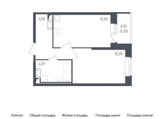 1-комнатная квартира на продажу, 36.7 м2, Санкт-Петербург, жилой комплекс Живи в Рыбацком, 5, муниципальный округ Рыбацкое